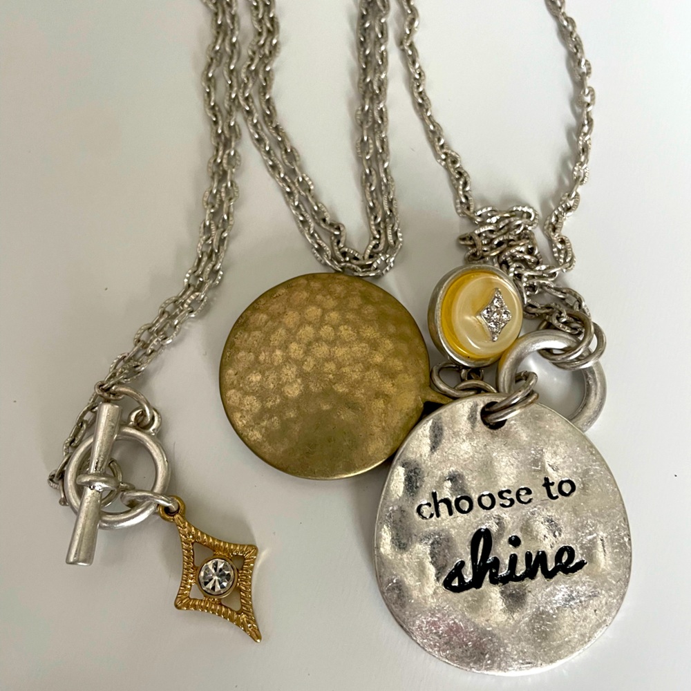 18 inch Lia Sophia necklace. Silver. Choose to shine